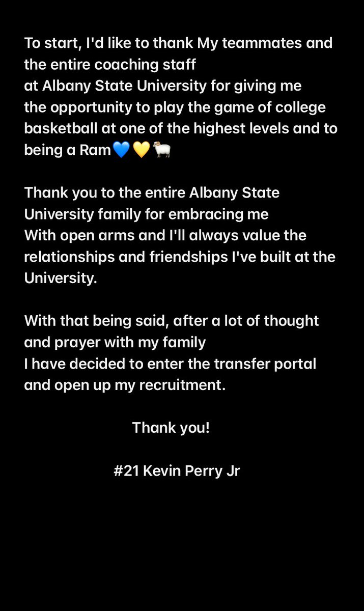 11KPJr's tweet photo. Officially entered the Transfer Portal. 
Thank you ASU🐏💛💙
My recruitment is 
100% open.‼️ https://t.co/F1YNQekbPp