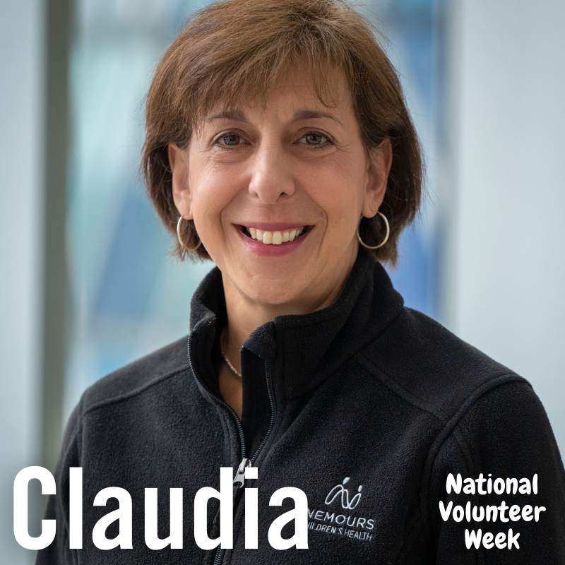 Nemours's tweet image. We want to kick off #NationalVolunteerAppreciationWeek by featuring some of our volunteers!  She is the treasurer for the auxiliary, and it's her ninth year here, dedicating an average of 470 hours annually. #NationalVolunteerWeek
