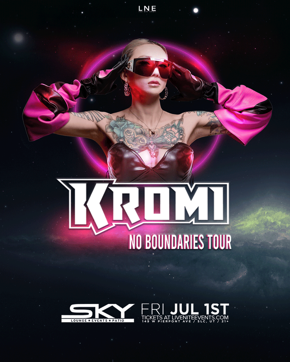 lnepresents's tweet photo. JUST IN! ⚔️🔥 KROMI is taking a special DJ set to @SkyVenueSLC this summer, JUL 1ST! Don't miss😘
She is the very first Asian female DJ to have a Las Vegas residency at XS in 2019.
Tickets On Sale Now https://t.co/jDVJtAu9lC 🎟️
#SKYSLC #KROMI #LNE https://t.co/qU8C441pHx