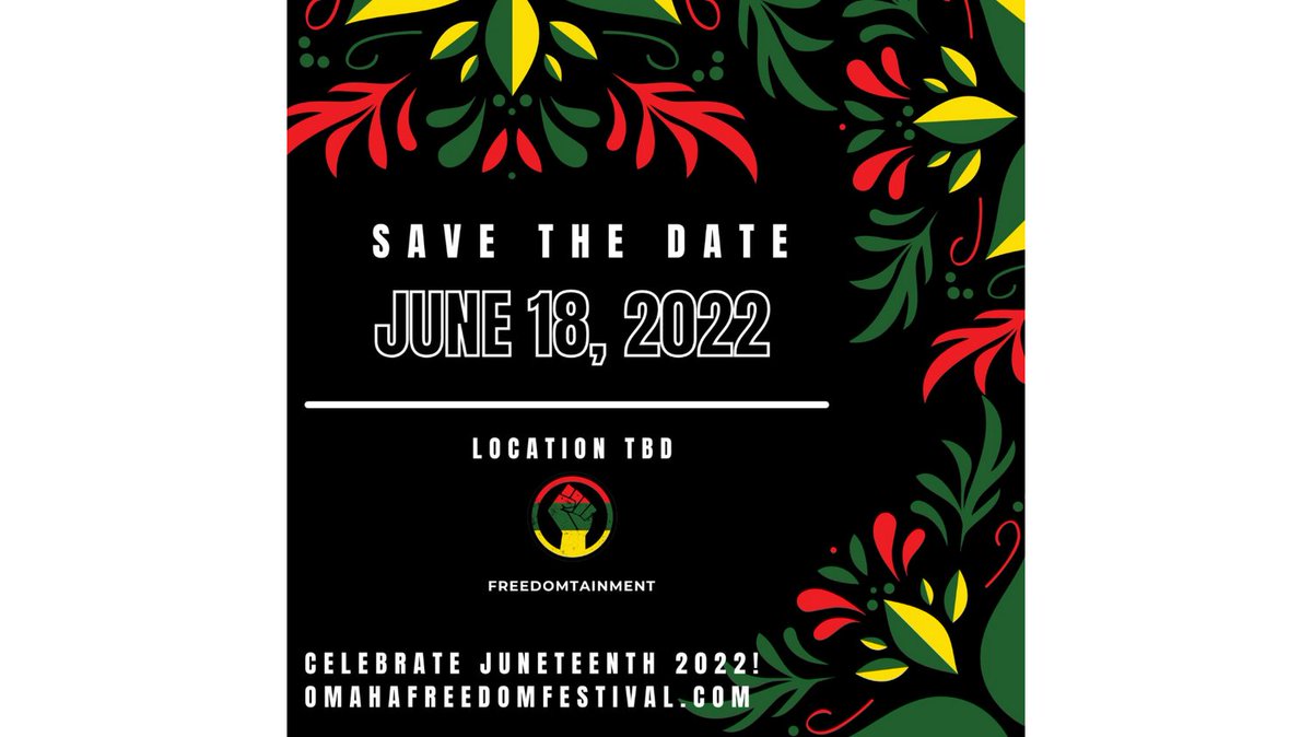 Save the Date for the next Omaha Freedom Festival! For more information, go to OmahaFreedomfestival.com. #Juneteenth #Celebration #Omaha