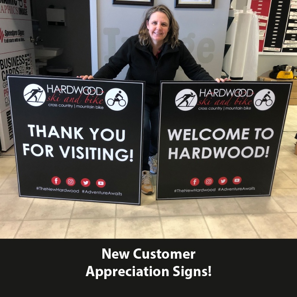 SpeedproBarrie's tweet image. @hardwoodskibike asked us to reface these thank you and welcome signs! Do you have any signs that need refreshing? Ask us how to be go about refreshing the signage for your business today! 

#signrefresh #signupdate #signagethatworks #alumiumcompositesigns #speedprobarrie #barrie