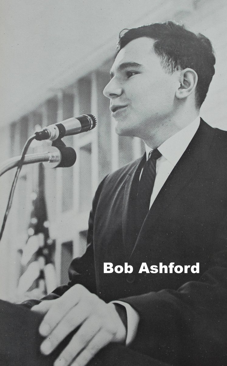 USFalumniAssn's tweet photo. #OnThisDay in history, we honored our first #OutstandingGrad, accounting major Richard Cadwallader, who died in 2013, and first 4.0 GPA King O'Neal Scholar, physics & English major Bob Ashford, now a law professor at @SyracuseU. 2022 spring commencement is May 6-8. #USFTraditions https://t.co/WmANpttx6n