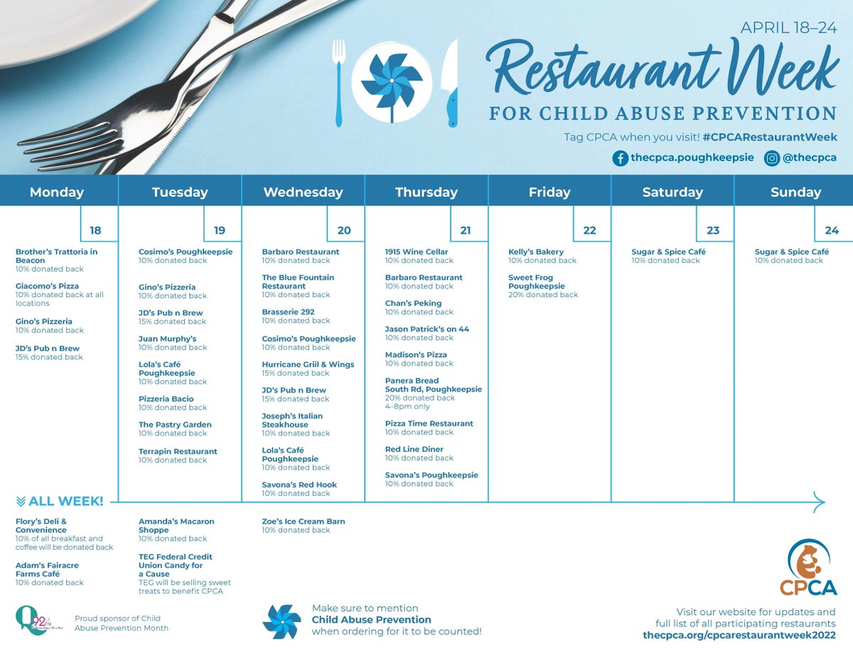 Kim &amp; Peace stopped by the <a href="/iHeartMediaHV/">iHeartMedia Hudson Valley</a> studio this morning to talk to <a href="/RyanDutcher/">Ryan Dutcher</a> on <a href="/Q92hv/">Q92</a> about Restaurant Week for Prevention🍴💙 starting today! Take a look at the calendar or visit buff.ly/3jpyye0 for all the details. #CPCARestaurantWeek <a href="/AnnieOntheRadio/">AnnieOnAir</a>