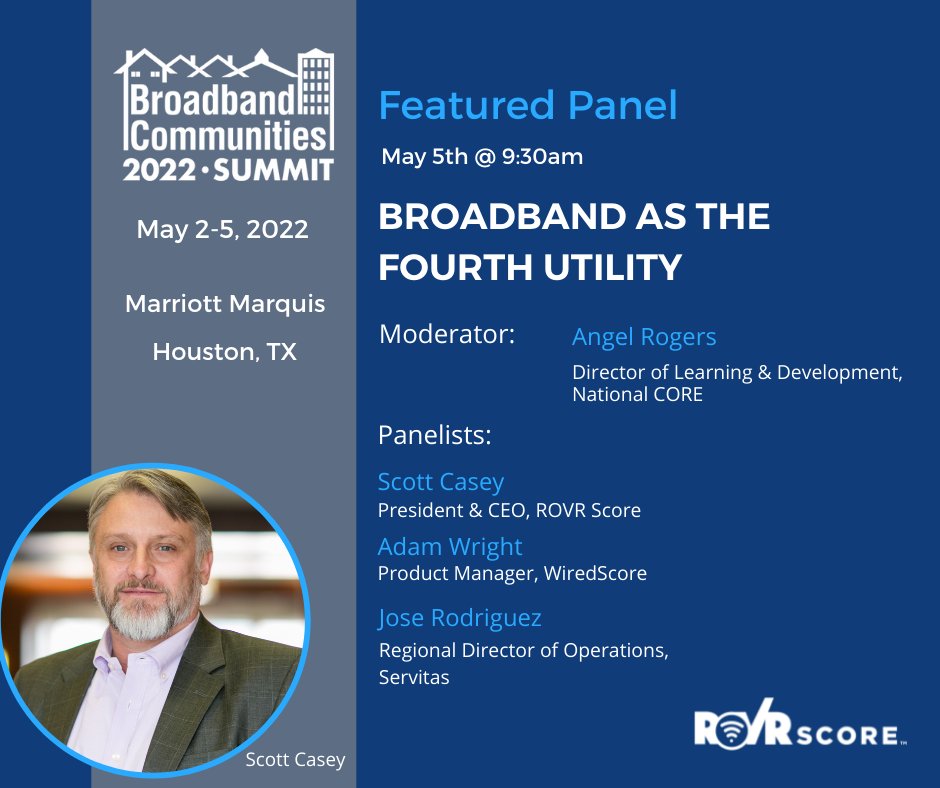 The <a href="/bbcmag/">BroadbandCommunities</a> Summit 2022 is just weeks away. This session you need to attend! Industry leaders speaking first hand on how your broadband services &amp; connectivity affect your marketability. 
#connectivity #multifamily #studenthousing <a href="/SpcIrish/">Scott Casey</a> <a href="/National_CORE/">National CORE</a> 
bit.ly/BBC2022_ROVR