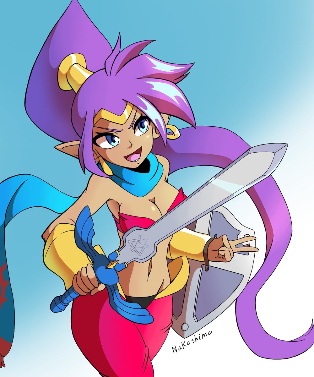 CjNakashima's tweet photo. Shantae has the pointy ears of a Hylian. Where this mod at? 

#Shantae #LegendofZelda https://t.co/QjExnRCmVY