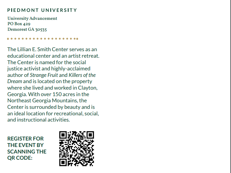 Don't forget the unveiling of the <a href="/GeorgiaHistory/">Georgia Historical Society</a> marker honoring Lillian Smith is this Wednesday at 1:00 edt. <a href="/KeriLeighMerrit/">Keri Leigh Merritt</a> will be speaking. @Maddhatfield <a href="/PiedmontGA/">Piedmont University</a>  If you like to attend, RVSVP here: tinyurl.com/2p95ymy4