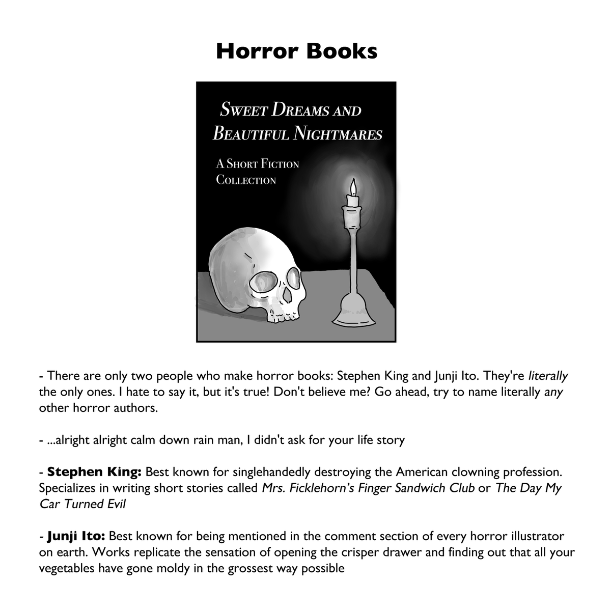 beanytuesday's tweet photo. Guide To Horror (2/2) https://t.co/bfZV7csl3W