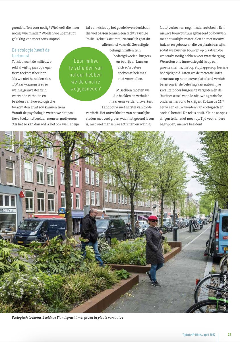 In het tijdschrift <a href="/VVMBureau/">VVM - Netwerk van Milieuprofessionals</a> analyseert @maartenhajer deze maand vijftig jaar milieubeleid en blikt op basis daarvan vooruit. 

Over rek die eruit is, leren van <a href="/LantingFrans/">Frans Lanting</a>, macht die ertoe doet, rechtvaardig milieubeleid en de noodzaak van nieuwe begrippen. Het lezen waard!⤵️