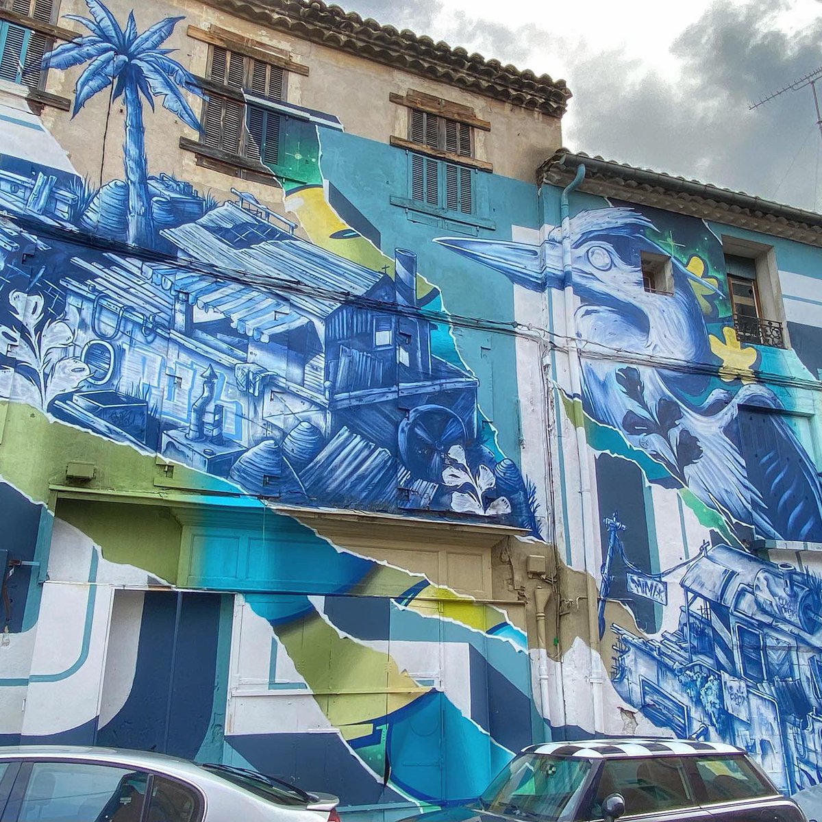 HunterStreetart's tweet photo. [#streetartnimes / NOVEMBRE 2021] Artwork by CobaltMural &amp; Onekopsky, découvert à #nimes et créé dans le cadre de l'Expo de OUF 2020 (#9) !
#cobaltmural #onekopsky #streetart #expodeouf #lespotnimes #urbanart https://t.co/JxJPpeEbMa