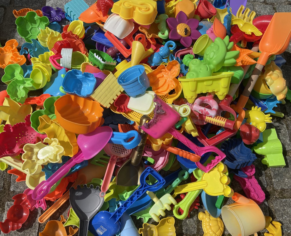 Today we bid farewell to over 700 lost, forgotten and abandoned beach toys, all picked up from just two Cornish beaches last year. They're being dispatched to an artist who will use them in his work to raise awareness of the problem of beach plastic.