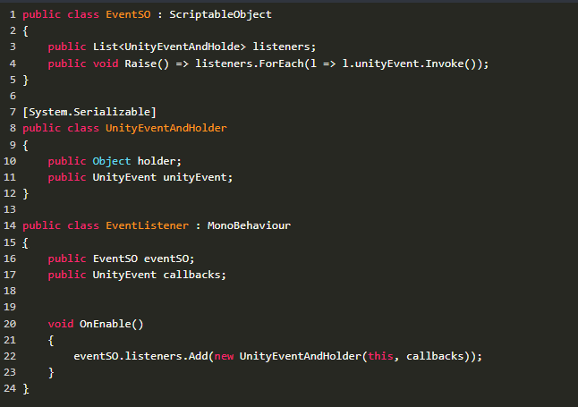 cr3arthur's tweet photo. Are you using Scriptable Object Unity Event ?
Wouldn't it be nice to see all listeners at a glance from the SO inspector ?
Here is how you can do it (simplified code) 🤗
And with a bit of sugar-coating here is the Event SO Inspector 🥳
#unity #unitytips #madewithunity #gamedev https://t.co/2laclAiWZ0