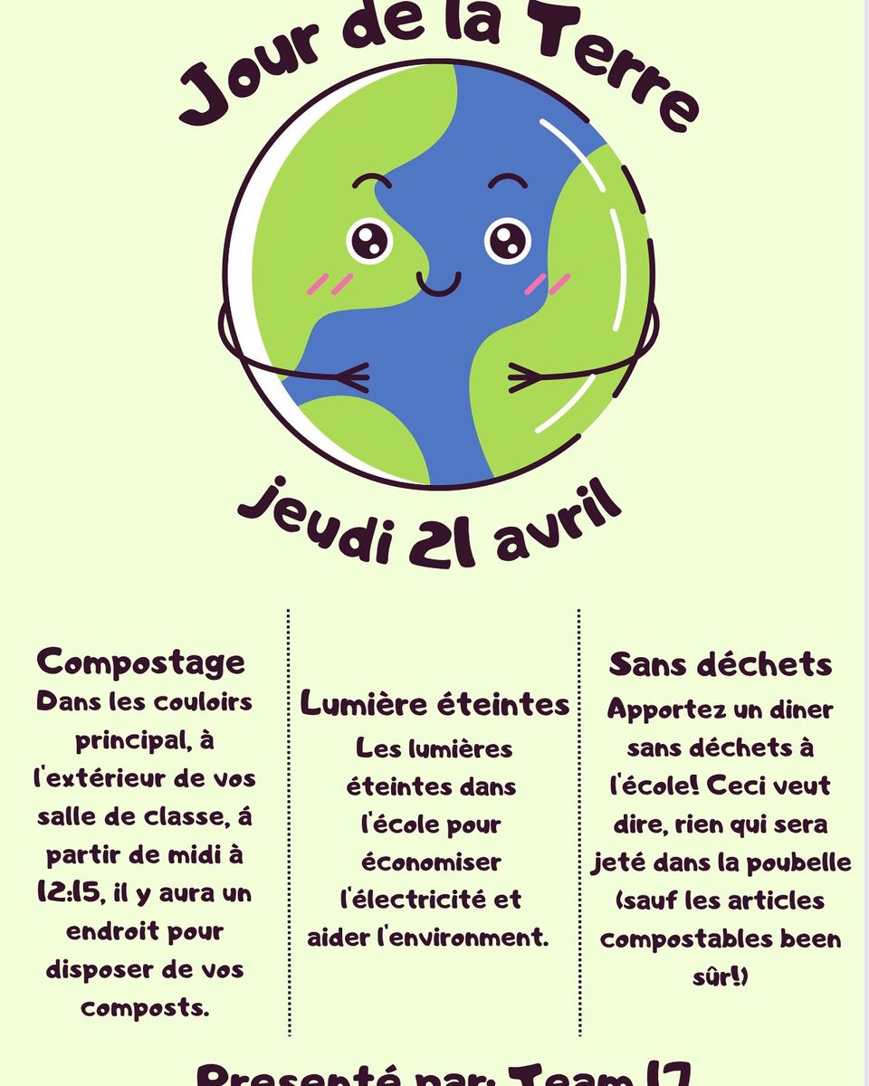 Amyrose484's tweet photo. The students have their plan and are set to celebrate Earth Day on Thursday as there is no school on Friday. Listen to school announcements for more information.  #EarthDay #EarthDay2022 #SDG #SDGs #composting #Litterless #Team17 #wsd #wsdstudents #SaveThePlanet https://t.co/KYlZ9dmTQK