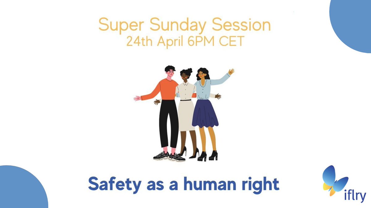 IFLRY's tweet photo. This Sunday @IflryHR will host the first #SuperSundaySession of the year! The topic of the event will be '#Safety as a human right'.
The event will take place both in-person and online. Through the form https://t.co/UvtYQirxJ3 , you can register for the event. 1/2 https://t.co/QdCnVOW0aO