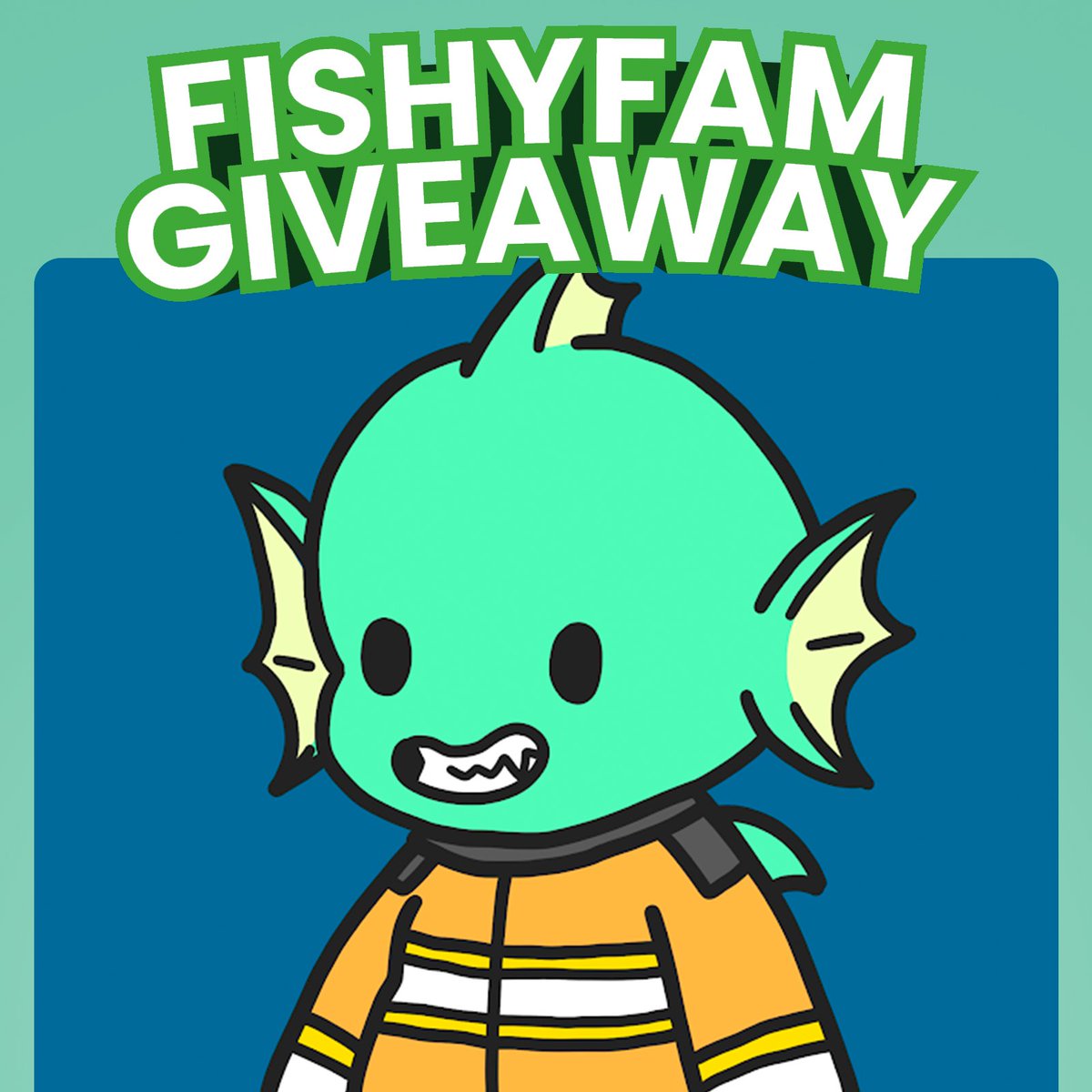 Fishyfam giveaway to one lucky winner! Lets gooo 🙌

To enter: 
1️⃣ Follow <a href="/TycoonToon/">TOON TYCOON 🎨💰nft</a>  (🔔)
2️⃣ Tag 3 friends
3⃣ RT + ❤️ This Tweet

Winner gets <a href="/fishyfamNFT/">Fishy Fam</a> #8326 and will be picked in 48 hours. Good luck all! 🎉
#NFTGiveaway #Giveaways #Giveaway #NFTs