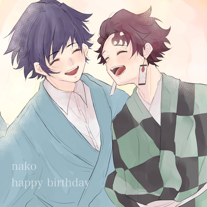 もなかさんがTwitterに投稿した竈門炭治郎(鬼滅の刃)のイラスト。