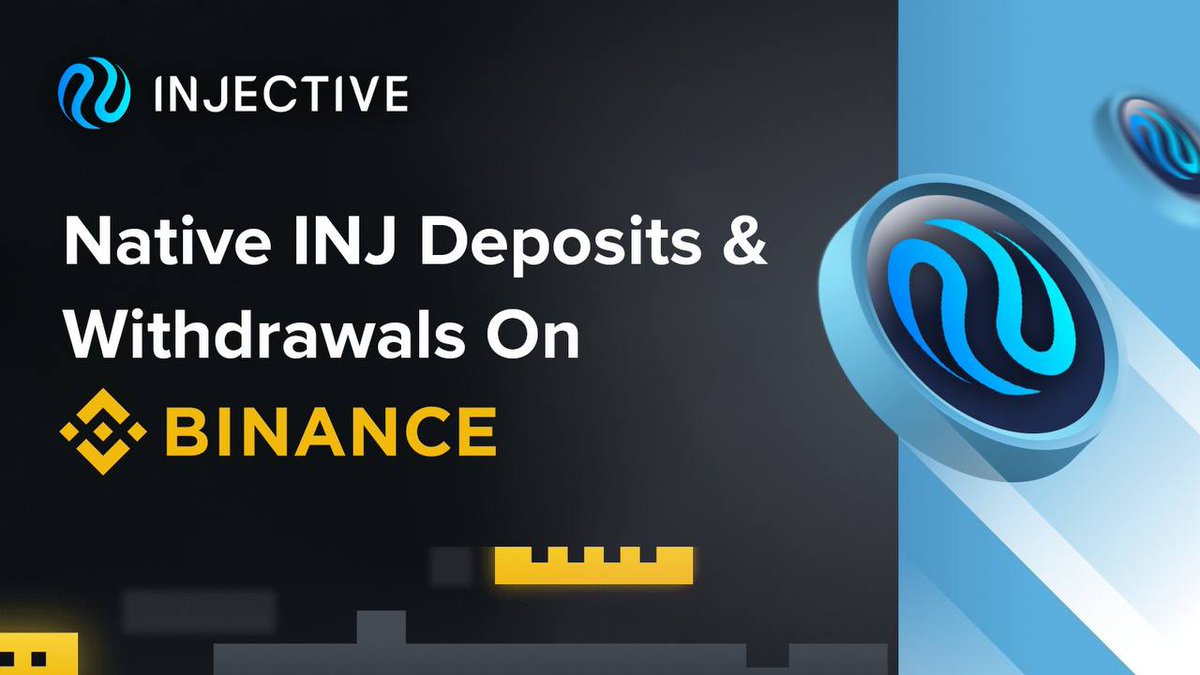 1/ $INJ native withdrawals are now supported by <a href="/binance/">Binance</a>, making Injective one of the first ever Cosmos SDK based chains to have mainnet support from Binance.

So how does this integration bring value to the Injective ecosystem? TLDR: Lower fees and mass adoption.

A thread 🧵