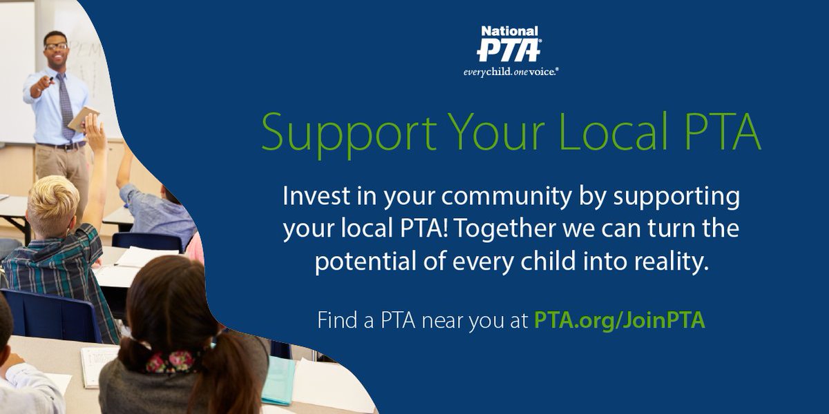NationalPTA's tweet photo. Help make every child’s potential a reality. Find your local PTA to be a part of our advocacy work with the PTA Lookup/Directory at https://t.co/AAVgRWp7x1 https://t.co/oHi1CXbTF4