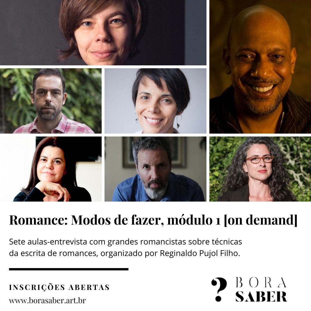 BoraSaber2020's tweet photo. Aprenda técnicas de escrita com grandes romancistas! 💖📝

O “Romance: Modos de fazer” reúne encontros com Adriana Lisboa, Daniel Galera, Alexandra Lucas Coelho, Paulo Lins, Michel Laub, Patrícia Melo e Veronica Stigger!

Saiba mais e se inscreva! https://t.co/fMQcGMsbWT https://t.co/uoRYWNDTTr