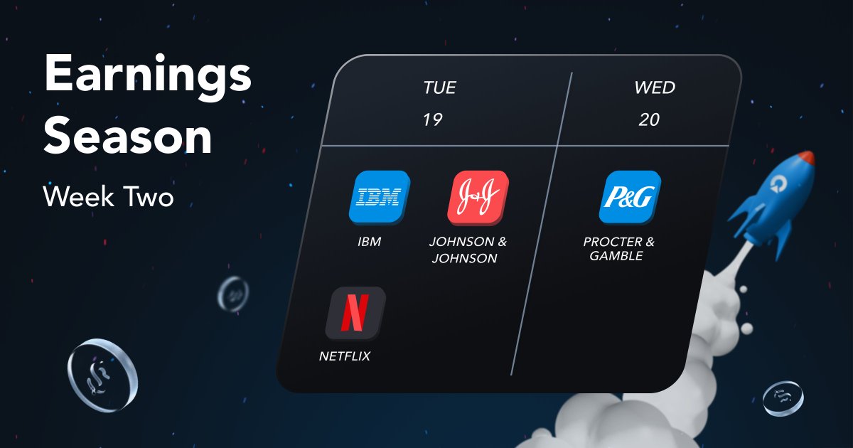 🚀 Pekan kedua Earnings Season telah hadir, dan pasar akan semakin panas! 
 
 Perhatikan kenaikan harga aset usai rilis laporan, dan buka trading Anda sebelumnya. 
 
 Simak selengkapnya → hubs.la/Q018d9-f0