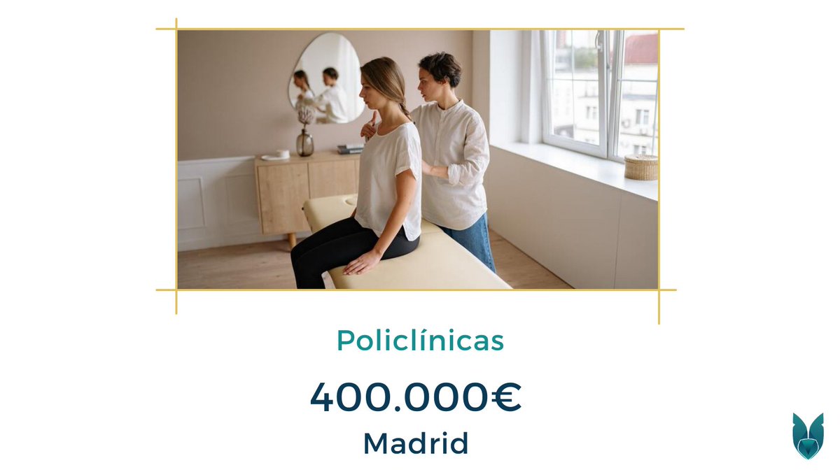 🩺 Se venden 2 Policlínicas de fisioterapia y estética, cuentan con una cartera de 3.500 clientes y 600 tratamientos. En pleno funcionamiento y con alta facturación.

Para  conocer más  oportunidades de inversión, visita nuestra web:
📲 bit.ly/newowlertw