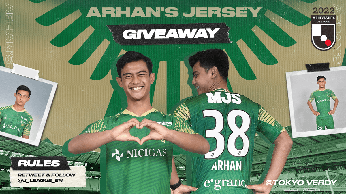 🟩👕 With his arrival to Tokyo Verdy, we’re giving away a Pratama Arhan jersey to one lucky fan! All you have to do is the following:

1. Be following this account
2. Retweet this tweet

It’s that simple! Good luck!
