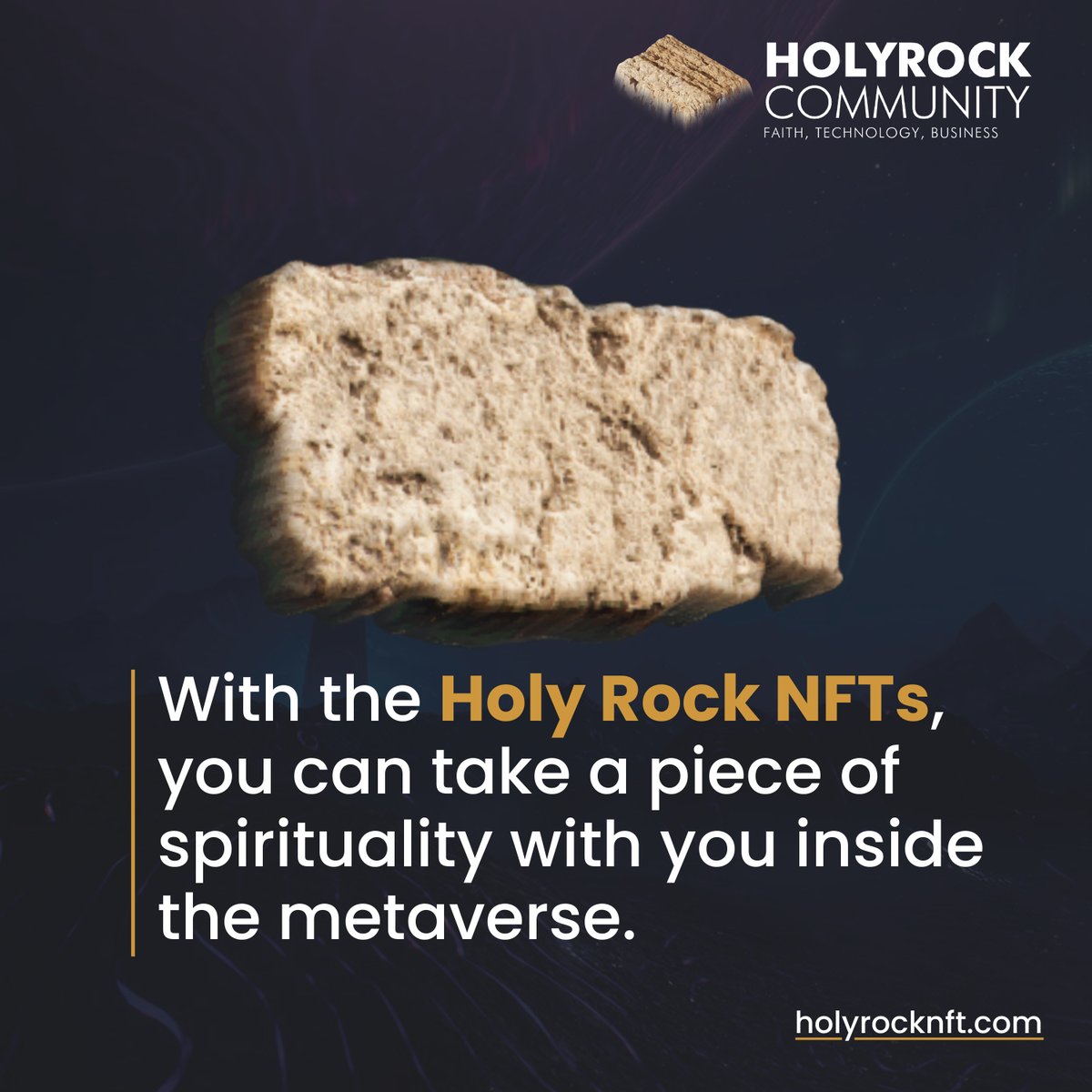 holyrocknft's tweet photo. With the #HolyRock NFTs 🪨 you can take a piece of spirituality with you inside the metaverse. 💯

Now available at Opensea, these digital artworks of the Western Walls will bind you with others of the Jewish faith in the metaverse. 🙌🏻✨

#OpenSeaCommunity #OpenSea #Holyrock https://t.co/VL1UaebIFh