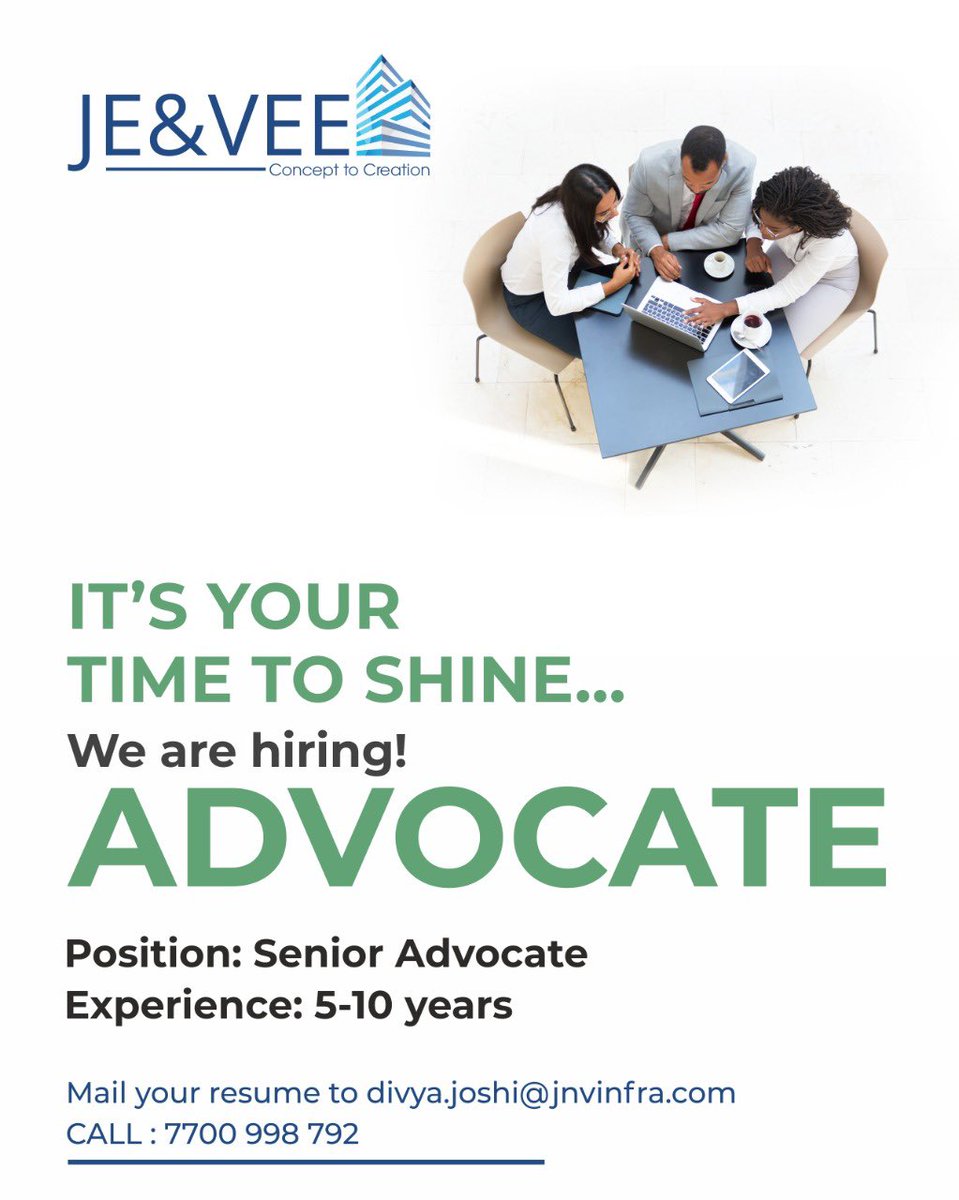 DivyaJoshiPatel's tweet photo. #HIRINGNOW #JobSearch #jobseeker #jobseekers #Jobs #applynow #careers #futureofwork #workforgrowth #vacancy #vacancies #Developer @JeVee_Infra https://t.co/pJL4GebxxW