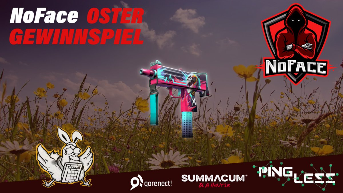 NoFaceGaming_DE's tweet photo. 🔥🐇 Gewinnspiel  🔥🐇

Frohe Ostern wünschen wir euch 🐰
Wir waren auf der Suche nach Ostereiern und sind dabei über eine MAC-10 | Neonreiter (FN) gestolpert. 👀

🔁 Retweet
💛 Tag two friends
😍 follow @NoFaceGaming_DE 

 Gezogen wird am 08.05.2022! Good Luck 🍀 https://t.co/PmumXxRxiZ