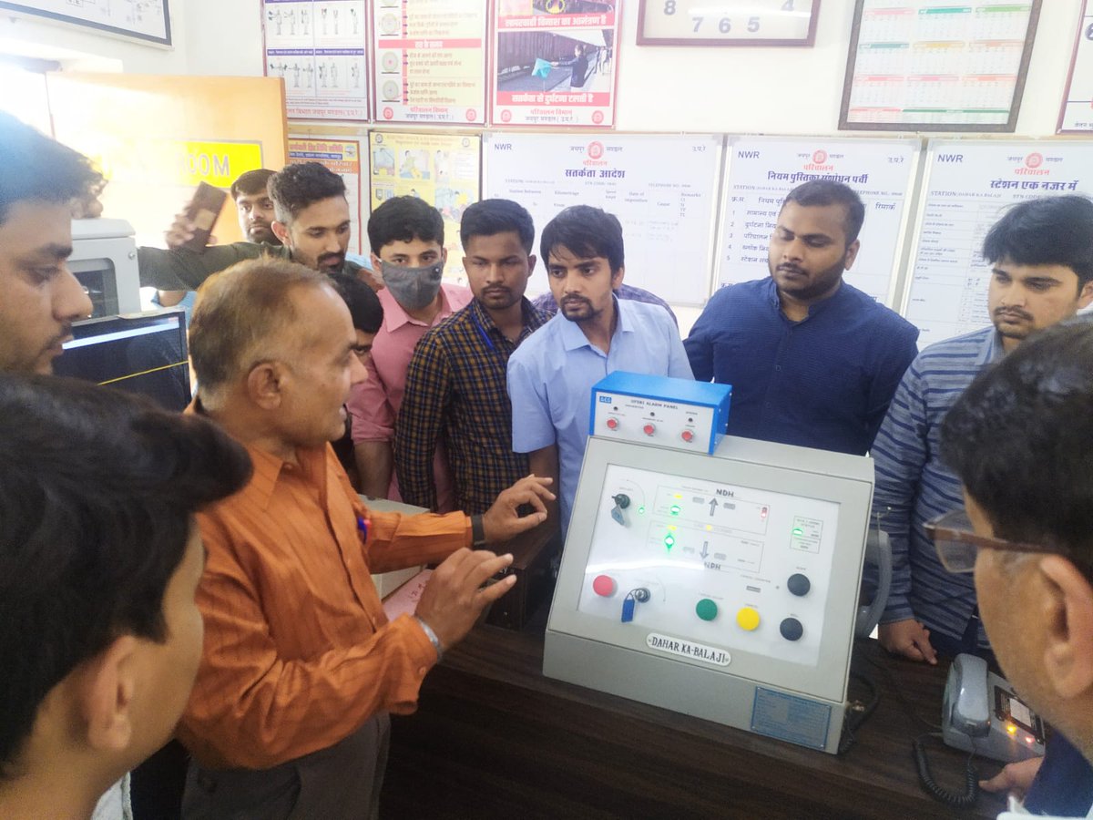 First in-house batch of DFC Jr Executives were trained on #OHE isolation, Check rail, Crank handle operation, point clamping &amp; padlocking, Derailing switch/trap point, station #safety board display &amp; Universal Fail Safe Block instrument at #Jaipur near IR #DaharKaBalaji station.