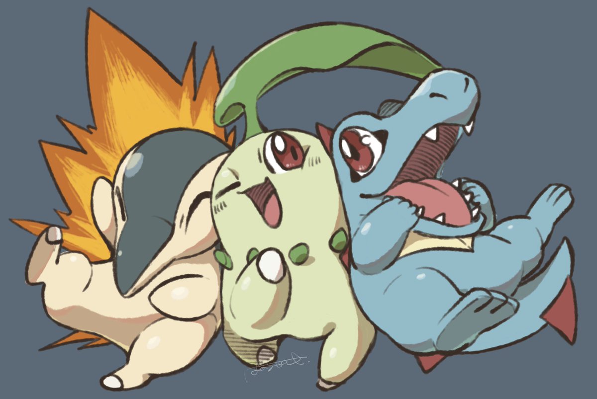 cyndaquil pokemon (creature) no humans open mouth starter pokemon trio tongue closed eyes smile  illustration images