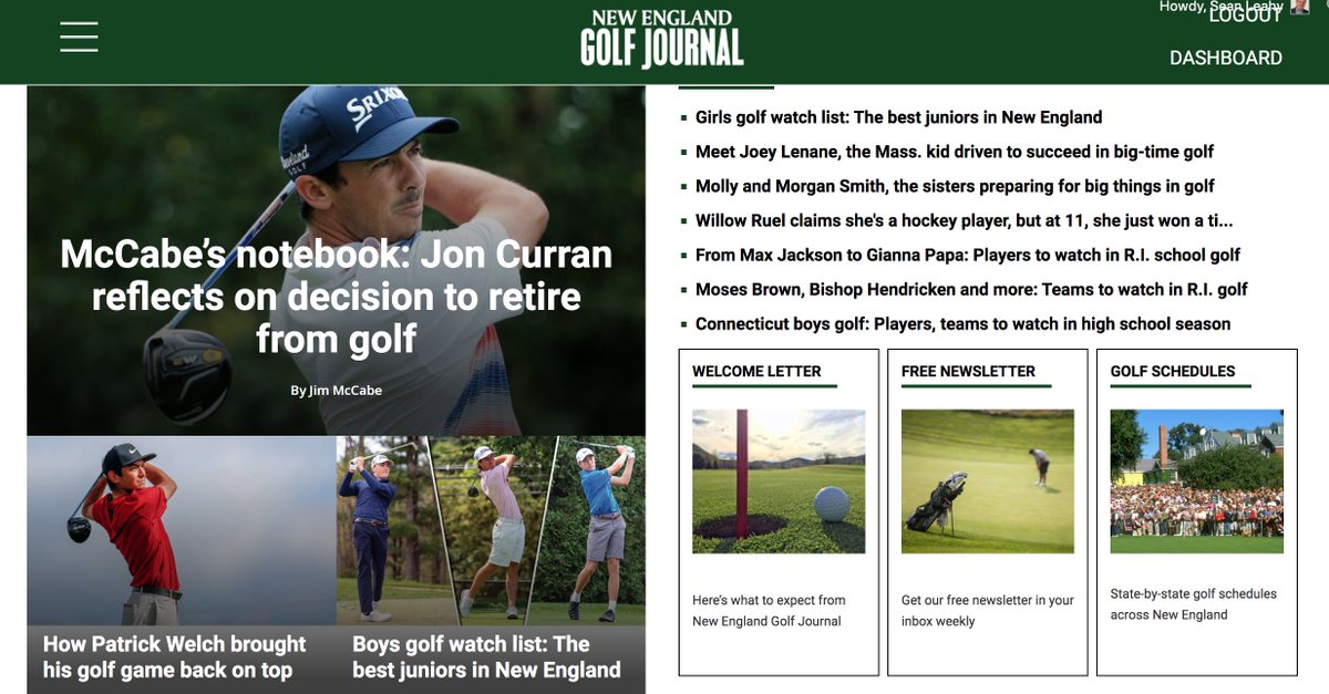 Today at Seamans Media we opened a new brand — New England Golf Journal. 

What it is: negolfjournal.com/welcome-to-new…

Follow: @NEGolfJournal

We have <a href="/JimMcCabeGolf/">Jim McCabe</a> and others writing. Hope you’ll give it a try:

Subscribe (99¢ first month!):  negolfjournal.com/subscribe/