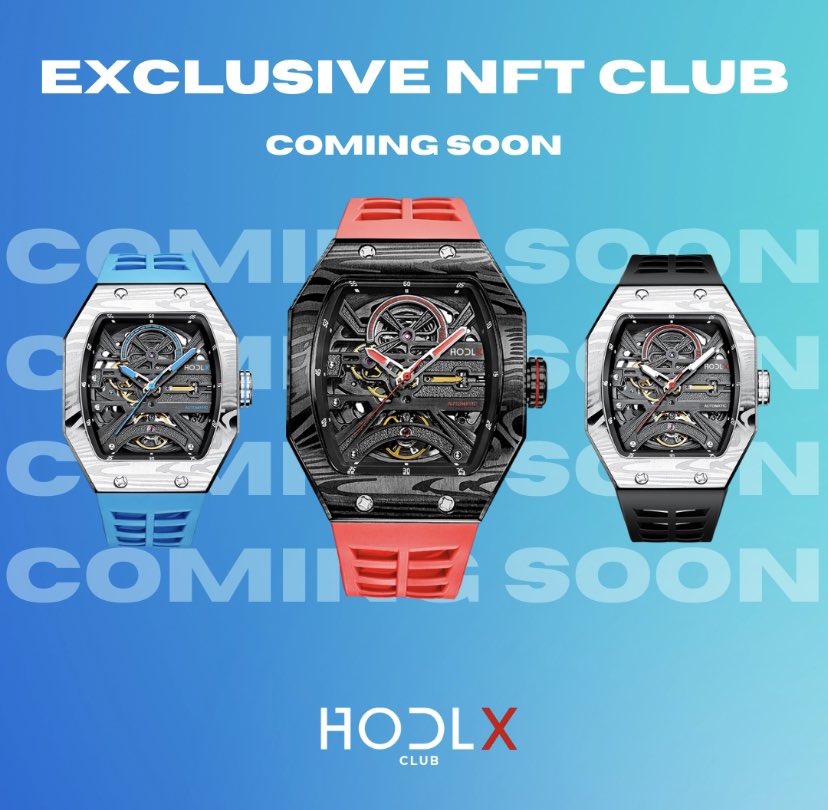 HODLXCLUB's tweet photo. HODLX V1 Watch Coming soon. 

All our watches come with a HODLX VIP #NFT that will act as authentication and access to the VIP club - life changing giveaways, VIP trips, masterminds and more. 

Join our discord to be keep updated about our launch. 

#HODLXCLUB https://t.co/Tt7Eg5kYH4