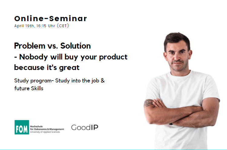 GoodIPGmbH's tweet photo. 📣Tomorrow, our founder Sebastian has the pleasure of speaking at the online seminar at FOM University of Applied Sciences for Economics and Management

The seminar will focus in the #problems and #solutions that most #founders have when protecting their ideas! https://t.co/xY45XNgDTr