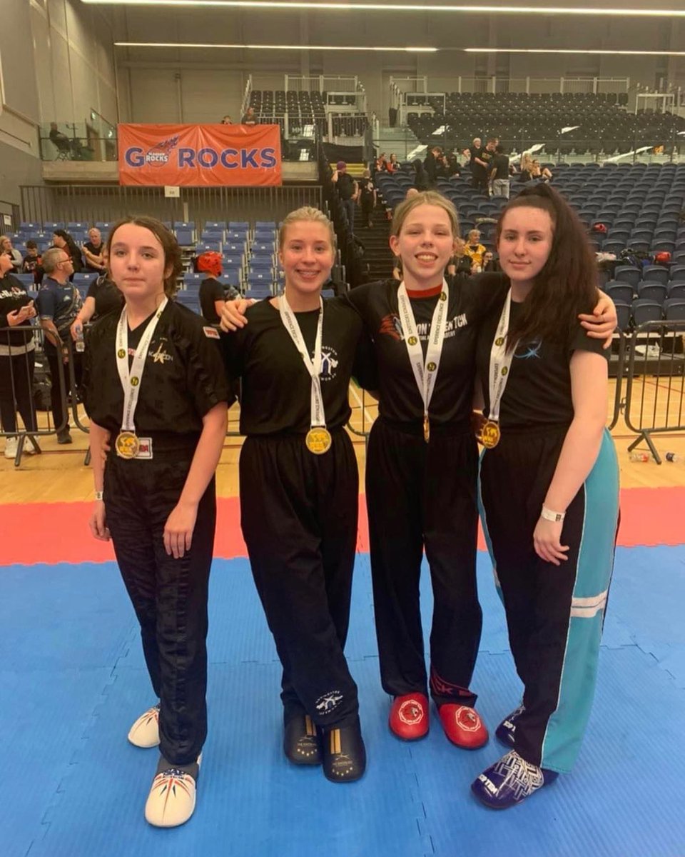Hazelmarley's tweet photo. @cardyPE @CN_HS @UddingstonTAGB Lois pushing herself out her comfort zone..1st ever kickboxing tournament. Gold for point stop sparring….silver for continuous sparring 😁 https://t.co/PiZJlz0bom