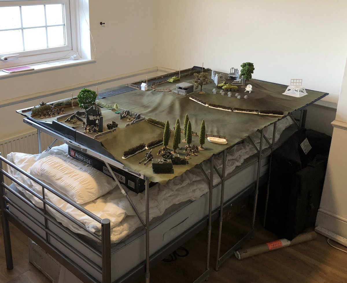 robint01's tweet photo. Well with the new floor down, walls painted and the bunk bed cut down. The board now has a new dedicated home,just need to find the paint and glue and we’re back in business and can start the conversion to 15mm !!#Wargaming https://t.co/rg5eqjgI9j