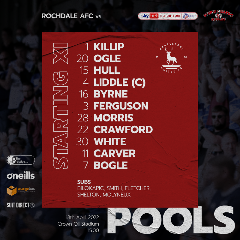 Official_HUFC's tweet photo. Your Pools XI sponsored by @SeatonCleaning for this EFL clash against Rochdale AFC 📝 

🔁 Three changes from Saturday
⏰ One hour till kick-off

#ROCHvHAR | #NeverSayDie
