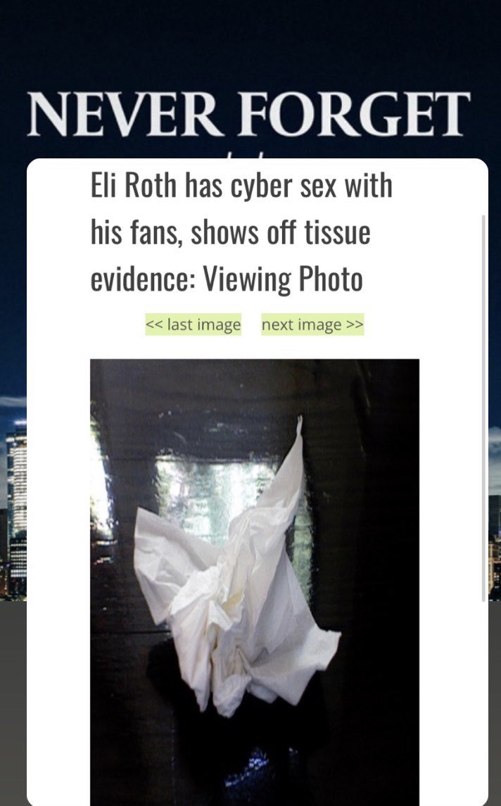 Happy 50th Birthday Eli Roth also no one has forgotten ab the tissue  