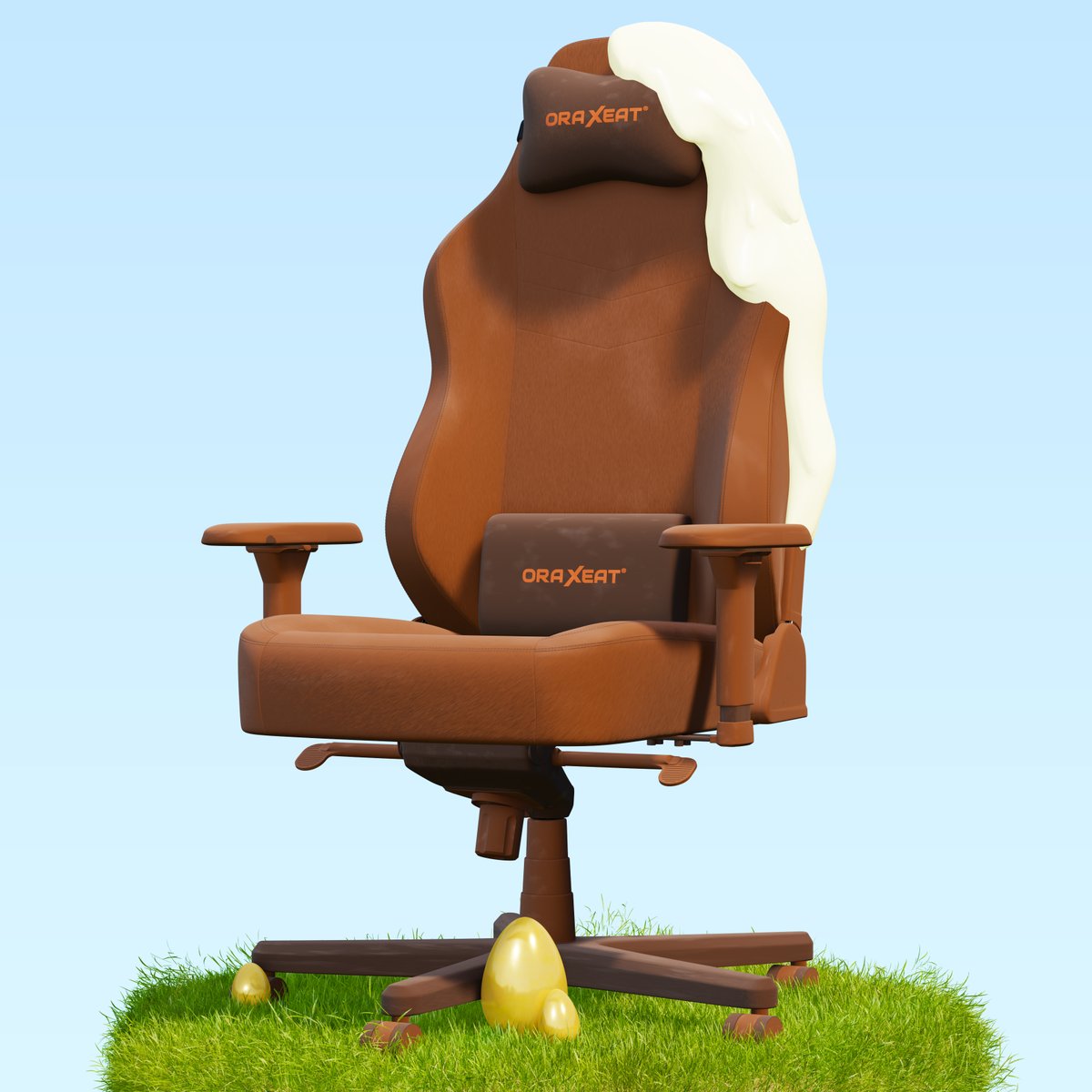 ORAXEAT's tweet photo. 🔔 Joyeuses Pâques à tous et à toutes la team gamer ! 🍫
Non vous ne rêvez pas notre succulent siège Oraxeat TK800F au chocolat vient de sortir.
Un confort d'exception spécialement pour vos papilles. 😌
#Editionlimité #oraxeat #tk800f #happyeaster #gamingcommunity https://t.co/CSCtdQf5Oa