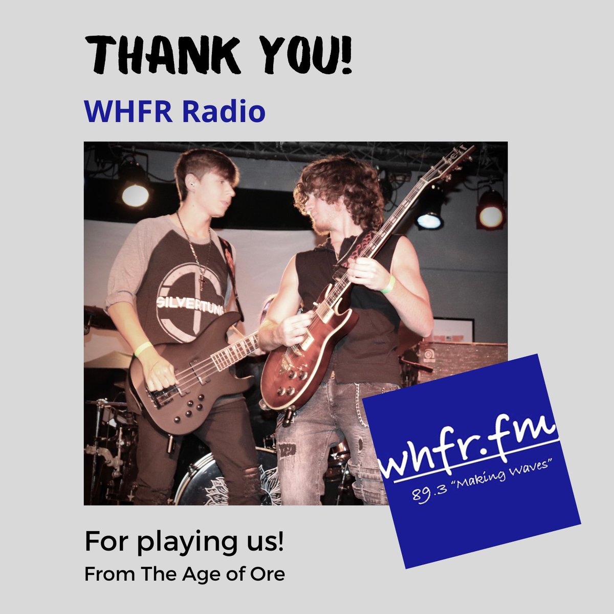 age_ore's tweet photo. Big thanks to WHFR radio in Dearborn MI for playing our music! @whfrfmradio https://t.co/gBNaOHHdBo