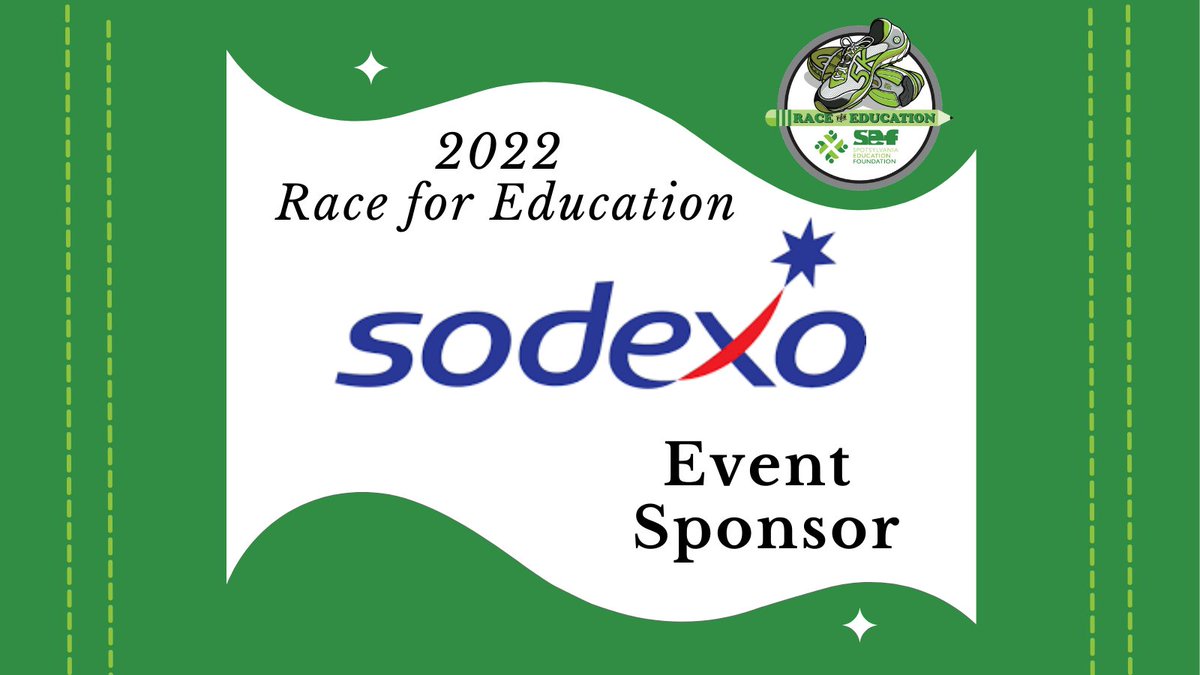 Spotsylvania Education Foundation (@sef4education) on Twitter photo Sodexo is today’s Race for Education Sponsor Spotlight! Thank you for leading the way as our 2022 EVENT Sponsor! Register for the 5K or 1 Mile Run/Walk today! ow.ly/9TSj50ILlTQ #race4education2022 <a href="/SpotsySchools/">Spotsylvania County Public Schools</a> <a href="/sodexoUSA/">Sodexo USA, Inc.</a> Sodexo is today’s Race for Education Sponsor Spotlight! Thank you for leading the way as our 2022 EVENT Sponsor! Register for the 5K or 1 Mile Run/Walk today! ow.ly/9TSj50ILlTQ #race4education2022 <a href="/SpotsySchools/">Spotsylvania County Public Schools</a> <a href="/sodexoUSA/">Sodexo USA, Inc.</a>