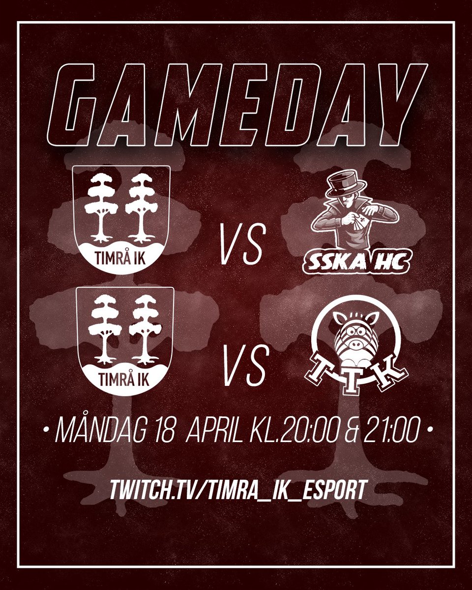 Idag är det dubbelmöte som gäller! Första matchen startar kl.20:00 följt av match nummer två kl.21:00! #timraik #timraikesport