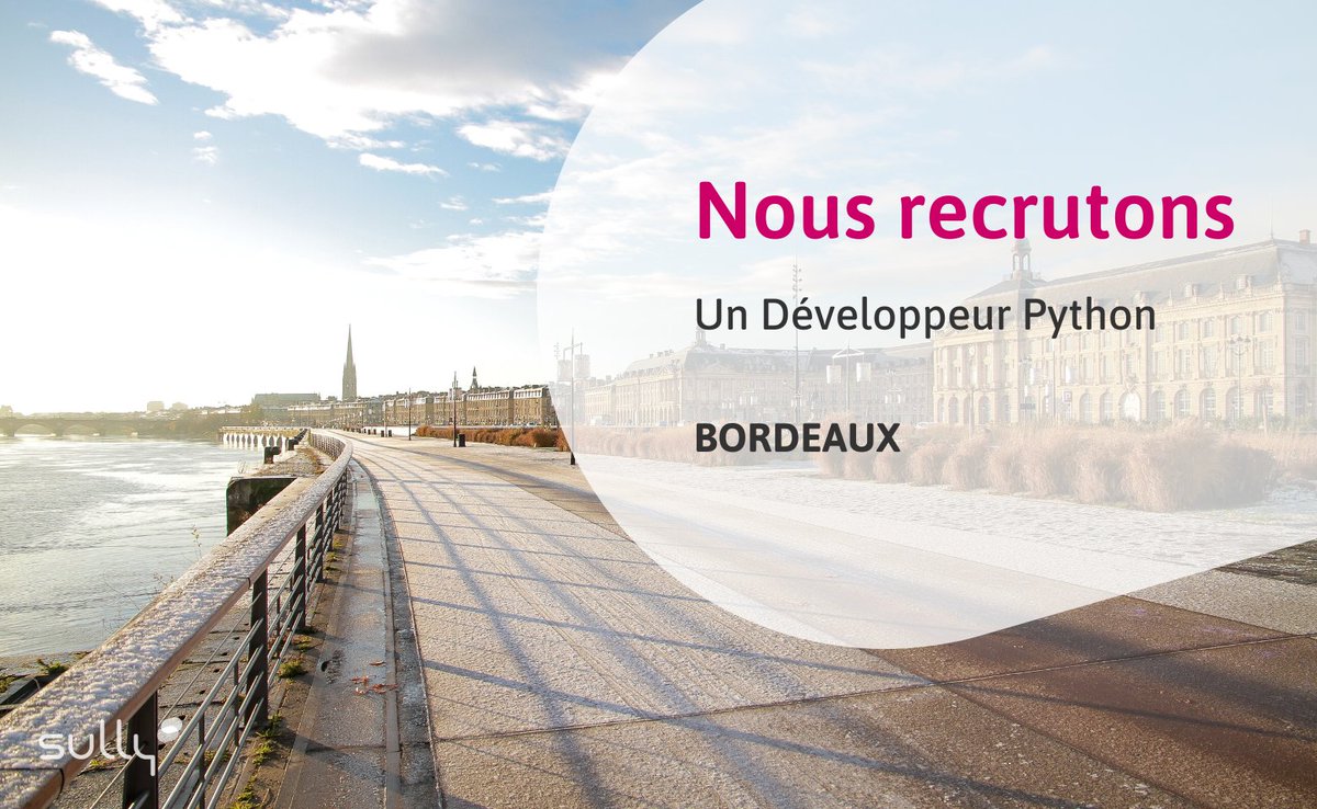 SullyGroup's tweet image. 👋 #DéveloppeurPython à #Bordeaux 

◾ Intervenir sur nos projets de développement d&apos;#applications
◾ Votre terrain de jeu, c&apos;est l&apos;environnement #Python
◾ Travailler en équipe

#Recrutement #hiring #NouvelleAquitaine #ITjobs