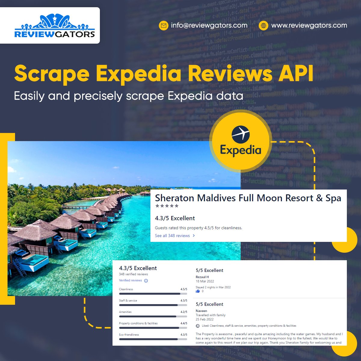 ReviewGators's tweet image. Extract Expedia Product details such as #HotelReview, Pricing, Customer Rating, Amenities &amp;amp; other Product data. Download the data in the required format like CSV, Excel &amp;amp; JSON.

reviewgators.com/scrape-expedia…

#ScrapeExpediaReviews #ExpediaScraper #ExpediaReviewScraper #usa #canada #uk