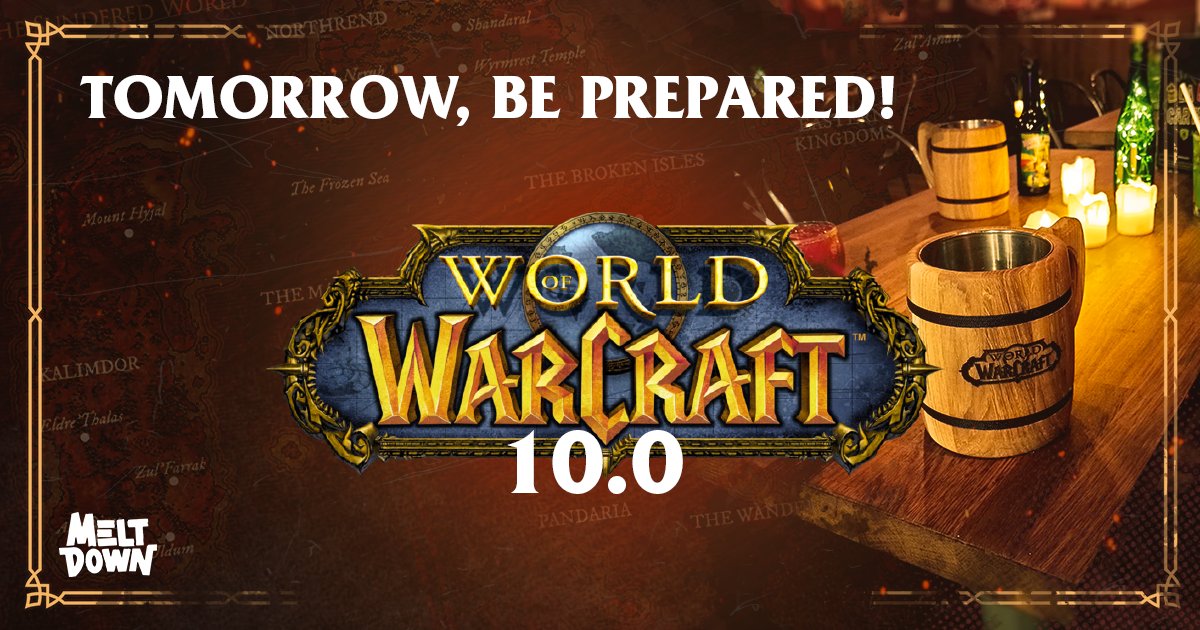 Only one sleep left before the grand <a href="/Warcraft/">World of Warcraft</a> reveal!! 😱 Don’t miss our event tomorrow starting 6PM CET in all Meltdown bars! #WoWPartyMeltdown