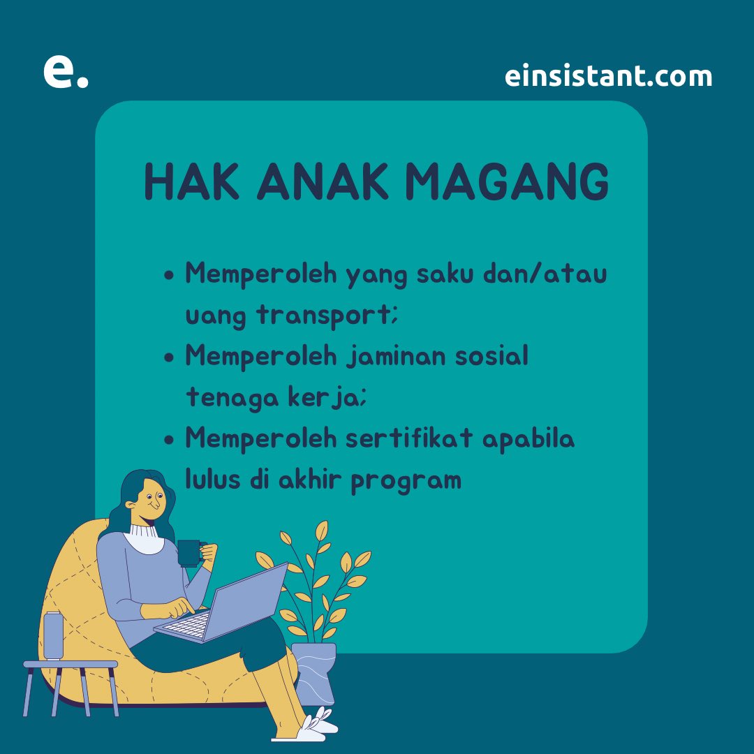 einsistant's tweet image. Pertama kali merasakan pengalaman magang? Program magang sebenarnya diatur gak sih dalam undang-undang?

Yuk cari tau hak dan kewajiban peserta magang menurut Undang-Undang Ketenagakerjaan, FrEins!

#magang #anakmagang #tipsmagang