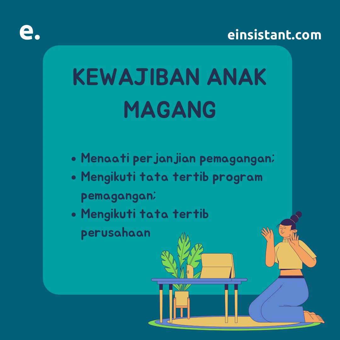 einsistant's tweet image. Pertama kali merasakan pengalaman magang? Program magang sebenarnya diatur gak sih dalam undang-undang?

Yuk cari tau hak dan kewajiban peserta magang menurut Undang-Undang Ketenagakerjaan, FrEins!

#magang #anakmagang #tipsmagang