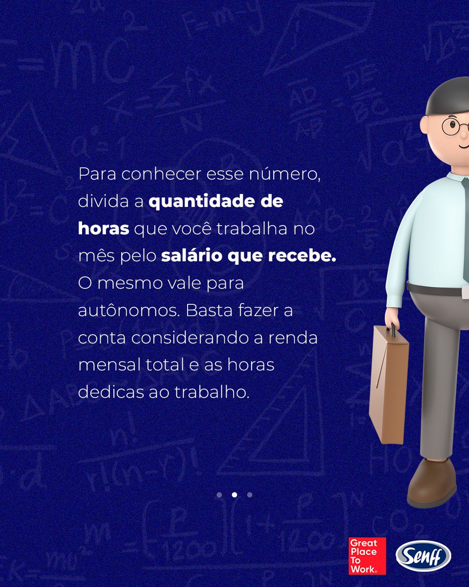 senff_oficial's tweet photo. Você sabe quanto vale o seu tempo?

Saber calcular o valor recebido a cada hora de trabalho é fundamental para você fazer um planejamento adequado das suas despesas diárias.
Com esse número, fica mais fácil valorizar o seu tempo e o dinheiro que ele traz.

Veja nas imagens 👇 https://t.co/6AfBVw8GxO
