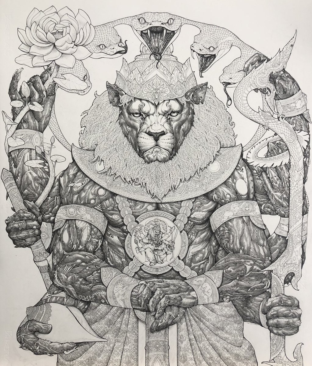 jil2ol3's tweet photo. นรสิงห์ 🦁
s 82 x 70 cm.
เทคนิค : วาดเส้นปากกาบนกระดาษ
ไปชมงานจริงได้ในงานแสดงกลุ่มเดือนหน้านี้นะครับ😁ที่ICONSIAM
#drawing#pen#create#creature#createdesign#นรสิงห์#ลายไทย#ลายไทยประยุกต์#narasimha .,2022 https://t.co/dGr4Wn61QM