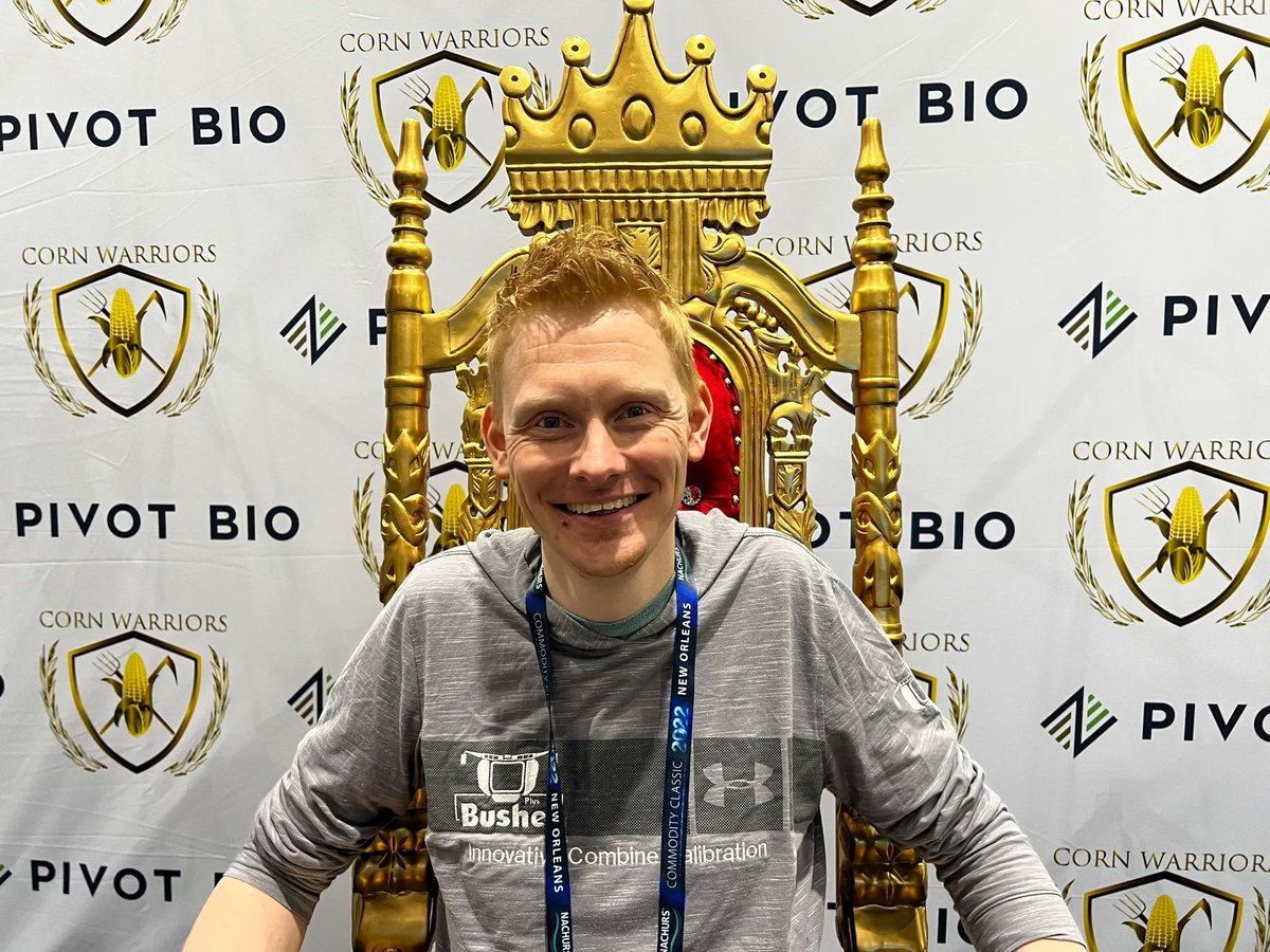 BushelPlus's tweet photo. Marcel takes a seat as the rightful heir to the Throne of Yield! 👑🌽

We love seeing the insane yields that farmers on the @cornwarriorstv get while calibrating their combines with our system. Marcel will watch the throne while we wait for a new victor! https://t.co/rXzHCGljvA https://t.co/IzpplIWspl