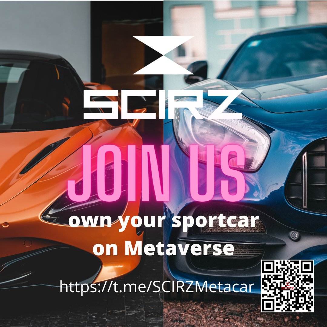 SCIRZ_METACAR's tweet photo. https://t.co/ug6UAfWPbT
#NFT
#SCIRZ
#Metaverse #nftcar
@Sit_81 @BK0028HAN @M28GEN https://t.co/iXvyKq1FTe